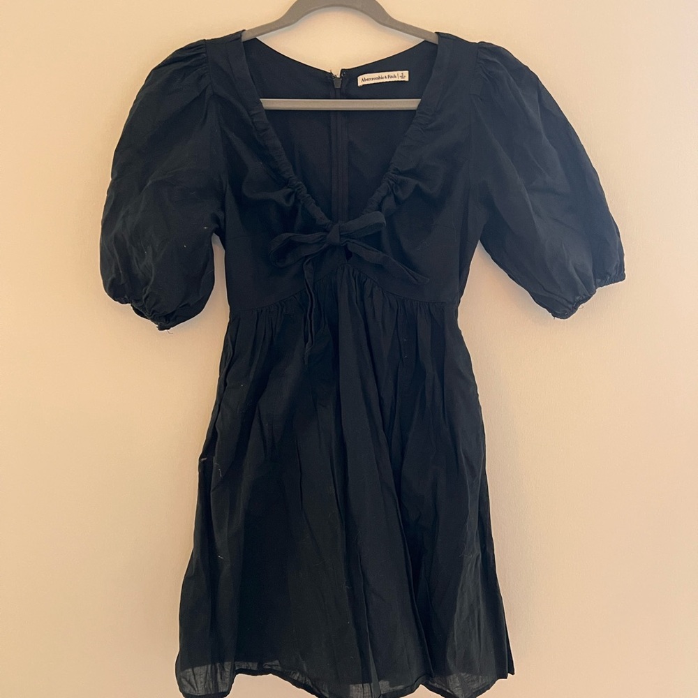 Abercrombie Black Puff Sleeve Mini Dress